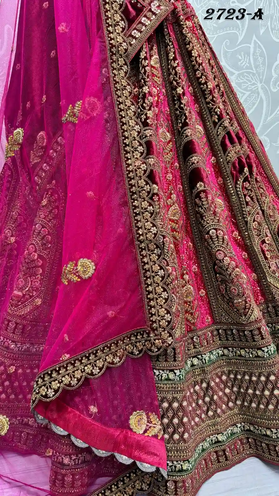 Anjani Art 2723A & 2723B Velvet Wholesale Lehenga Catalog — Wholesale Lehenga, MPA wholesale from Surat — Photo 8